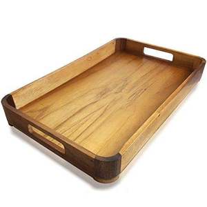 Bandeja de Madera Lacada Moderna para Servir Pan, Frutas y Aperitivos - Plato de Madera para Escritorio/Mesa, Artesanías de Madera, Cajas de Madera y Decoración de Pared - Product Image 4