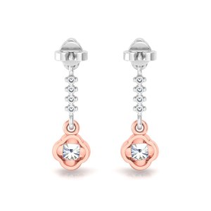 Minimalist Round Cut Lab Grown Diamond 10k,14K,18k Solid <b>Gold</b> <b>Dangle</b> <b>Earrings</b> for Gift Party & Anniversary Everyday Wear - Product Image 4