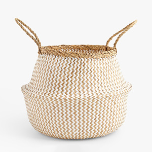Hot demand seagrass clothes laundry <b>basket</b> wholesale cheap price sea grass straw <b>belly</b> <b>baskets</b> - Product Image 2