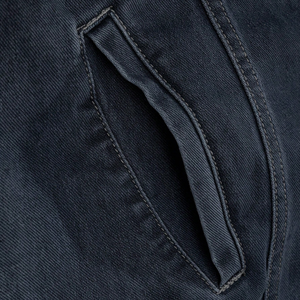 Veste en jean pour homme 100 % coton, délavage foncé, col montant, fermeture éclair sur le devant, coupe droite, décontractée, style motard, manches longues, respirante, séchage rapide - Product Image 4