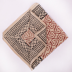 Foulard carré en coton premium écologique, style Bagaru, imprimé à la main, bandana unisexe respirant, à nouer autour du cou ou sur la tête - Product Image 3