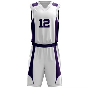 Tenue d'équipe de basketball personnalisée, maillot et short réversibles, tissu respirant haute performance - Product Image 1