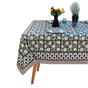 Elegant Indian Print <b>Tablecloth</b> Floral Pattern Cotton Linen <b>Square</b> Classic Style Washable Home Use - Product Image 1
