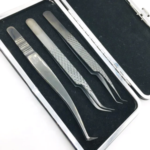 Ensemble de pinces à cils RMI en acier inoxydable anti-magnétique de 10 mm, pointe de précision noire avec revêtement plasma pour extensions de cils - Product Image 5
