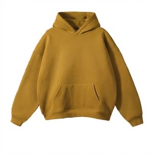 เสื้อฮู้ดผู้ชายสีเบจ ทรงปกติ ผ้าฝ้ายฟลีซ 100% มีกระเป๋าหน้า สไตล์วินเทอร์ แนวอาร์แวน์ทการ์ด ลวดลายดิจิทัล - Product Image 6