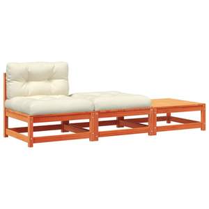 Divano da giardino modulare medio in legno di pino massiccio color marrone cerato - Product Image 2