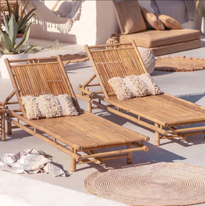 Tropical Bamboo Sunbed | <b>Outdoor</b> Sun Lounger, Pool Lounger & Chaise Lounge | Custom Design - Product Image 1