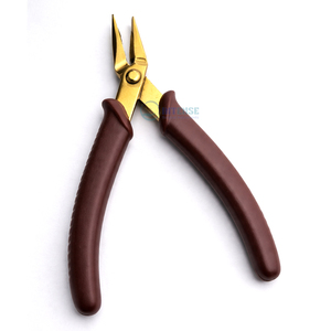 Needle Nose Pliers for Jewelry Making 5 Inch Stainless Steel Brown Grip <b>Precision</b> Beading and Wire Craft <b>Tool</b> - Product Image 1