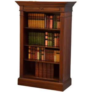 Estantería de Madera de Teca con Ranuras Profundas, Silueta Simétrica de Madera, Armario sin Puertas para Estudio - Product Image 1