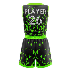 Ensemble short et maillot de basket personnalisé pour femme, uniforme d'équipe entièrement sublimé, vêtements de sport athlétiques anti-humidité, OEM - Product Image 5