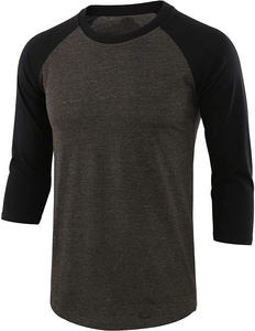 T-shirt manches en Raglan pour hommes, de Baseball, multicolore, en coton, grande qualité, pour Sports de plein air, 3/4 - Product Image 1