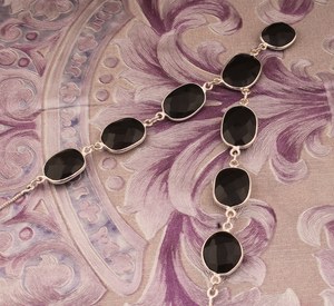 Pendentif en argent sterling onyx noir fait main, bijou ovale en pierre naturelle, collier pour femme, cadeau tendance - Product Image 2