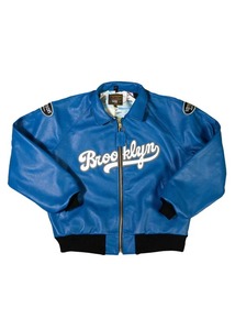 Veste bomber en cuir FLY GEENIUS X VANSON - Coupe-vent, écologique, streetwear uni, Brooklyn Surf Blue - Product Image 2