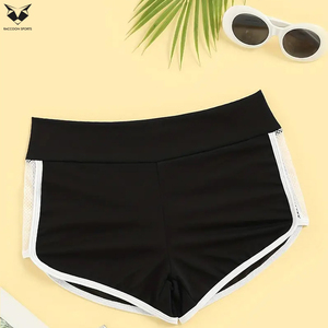 Top Trendy Product Eco Friendly <b>Fishnet</b> Stitching Lounge Short Breathable Elastic Waistband Women Loungewear Booty Shorts - Product Image 3