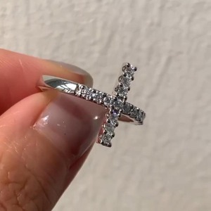 Anillo de eternidad con cruz de diamantes reales de 14 quilates, cultivados en laboratorio, anillo religioso, anillo cristiano, regalo de Navidad, joyería fina para mujer. - Product Image 5