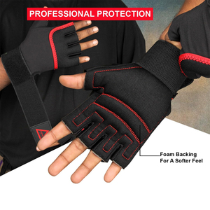 Best Quality Lightweight Half Finger Gym Fitness <b>Gloves</b> with Lace-Up Closure Made of Fabric for <b>Weight</b> Lifting and Workout - Product Image 6