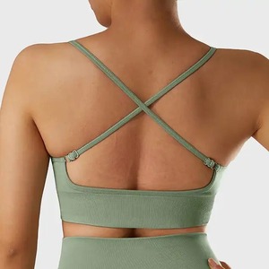 Ropa deportiva sin costuras para mujer, Conjunto de sujetador Fitness deportivo para, camisetas de manga larga, mallas para glúteos, ropa deportiva transpirable, Yoga de talla grande - Product Image 3