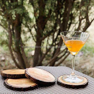 Custom <b>Coaster</b> Set New Design Wooden Cork <b>Coasters</b> with Bark Shape <b>Drink</b> Mats & Pads Including Silicone Options - Product Image 3