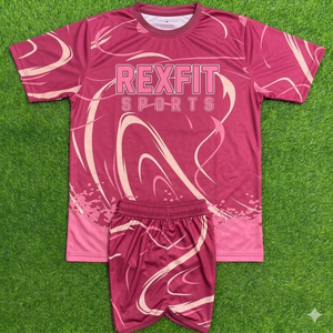 ชุดเสื้อยืดและกางเกงขาสั้นกีฬา REXFIT SPORTS พรีเมียม ออกแบบโลโก้ได้ตามต้องการ สำหรับผู้ชาย ชุดออกกำลังกาย ชุดฝึกซ้อม - Product Image 4