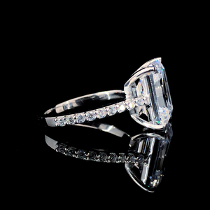 Luxury <b>emerald</b> cut lab grown diamond <b>ring</b> 14k solid yellow gold shiny polish band 1 carat engagement <b>ring</b> fine jewelry - Product Image 3