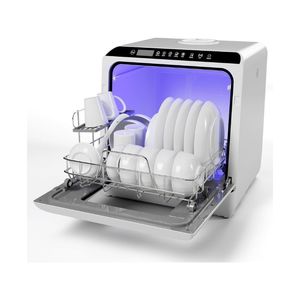Lave-vaisselle portable mini avec réservoir d'eau intégré de 5 L, 6 programmes de lavage et tuyau d'arrivée d'eau - Product Image 1