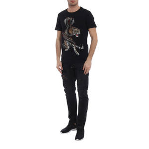 T-shirt à manches courtes col rond pour homme en coton/fibre de bambou imprimé numérique personnalisé, qualité supérieure, écologique, respirant, 240g - Product Image 2