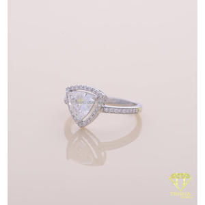 Anillo de Compromiso con Halo de Diamantes Cultivados en Laboratorio, Oro Blanco, Anillo de Boda con Pavé para Mujer, Regalo de Lujo - Product Image 6
