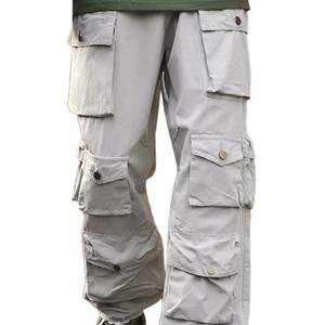 <b>Men's</b> Regular Fit Vintage Washed 100% Cotton Cargo Jeans for Color Customized Color Mid Waist Breathable Eco-Friendly - Product Image 1