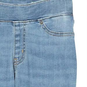 Jean en denim bleu pour femme, nouvelle collection, coupe évasée, logo personnalisé, jean taille haute évasé pour femme - Product Image 4