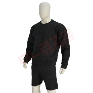 Logo personnalisé Survêtements Hommes Costumes À Manches Courtes Col Ras Du Cou 100% Coton T Shirt Gym Shorts Running Hommes Shorts Ensembles - Product Image 3