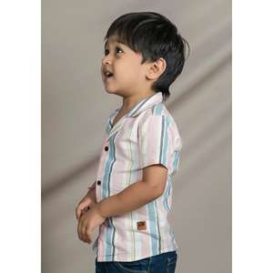 Polka Tots Camisa De Rayas De Media Manga-Rosa - Product Image 3