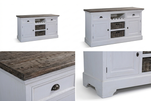 Cómoda de Madera de Teca Sólida Moala Hore con 7 Cajones, Elegante Mueble de Almacenamiento para Dormitorio o Sala de Estar, Acabado en Madera Natural - Product Image 3