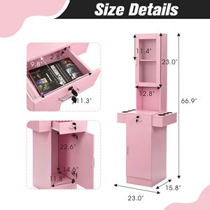 Supporto rosa barbiere stazione acconciatura per capelli porta in vetro a 3 livelli ripiano armadio cassetto asciugatrice porta attrezzi salone Spa bellezza - Product Image 2