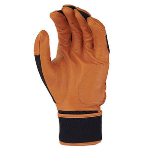 Guante de Bateo Deportivo Qaswa de Cuero con Correa de Cierre de Muñeca Personalizada, Combinación de Colores Negro y Marrón (Tan) para Entrenamiento - Product Image 4