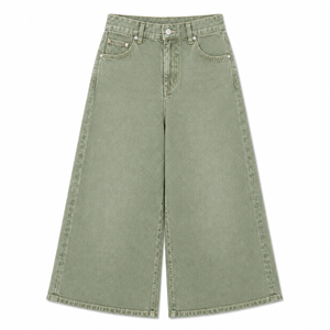 Culottes vaqueros de mujer de pierna ancha, cintura alta, corte holgado, estilo vintage sencillo, transpirables, para verano, lavado oscuro/claro, bonitos - Product Image 4