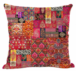 Housse de coussin luxueuse et confortable en brocart marron, patchwork, lavable, avec fermeture éclair carrée, décoration d'intérieur pour canapé de salon - Product Image 1