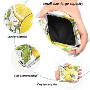 Wholesale PU Leather Coin <b>Purse</b> <b>Small</b> Snap Wallet with Cute Lemon Print for Women - Product Image 3
