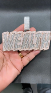 จี้ห้อยคอทรงกลมแบบเต็มเม็ดประดับเพชรโมอิสซาไนต์ สไตล์ฮิปฮอปสุดเทรนดี้ ดีไซน์เฉพาะตัว พร้อมสร้อยเชือก ทำจากเงินแท้ สำหรับทั้งชายและหญิง - Product Image 3