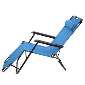 Chaise inclinable pliante extensible à double usage portable bleue - Product Image 2