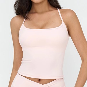 Crew Neck White Polka Dot Print <b>Back</b> Hollow Out Bow <b>Tie</b> Breathable Woven Casual Fashion Tank Top for Women - Product Image 3