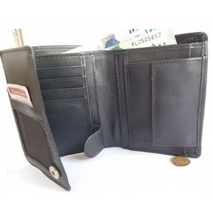 Portefeuille Premium à Trois Volets, Finition Mate Lisse, Fenêtre en Maille Transparente, Fermeture à Bouton-Pression Intérieur, Porte-Billets, Emplacements pour Cartes, Organiseur de Monnaie - Product Image 3