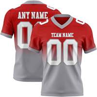 Maillot de football rouge, blanc et gris en mesh à manches courtes, authentique, confortable, moderne et performant pour le sport