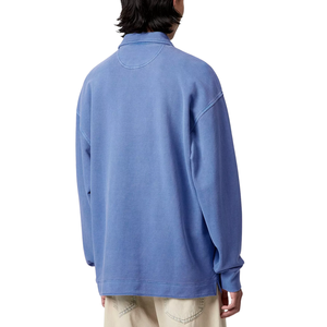 Sweat-shirt à demi-zip bleu unisexe, confortable, décontracté, pour homme et femme, manches longues, tendance, léger, 100% coton - Product Image 2