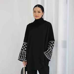 Abaya Musulmana Moderna de Lujo con Bordado de Hilo Dorado para Mujer, Estilo Dubái, Vestido Largo Informal Islámico para Uso Diario - Product Image 2