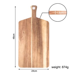Planche à découper et à hacher en bois naturel REHMAN CRAFT avec poignée intégrée, écologique, épaisseur 1,5 cm, passe au lave-vaisselle - Product Image 2