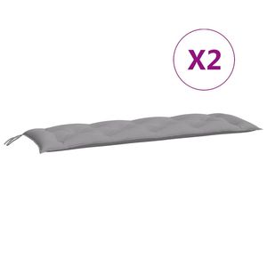 Ensemble de 2 coussins de banc de jardin en tissu Oxford gris, 100% polyester, durables et élégants - Product Image 2