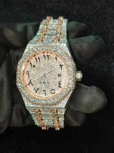 Reloj de Lujo para Hombre, de Acero Inoxidable, Estilo Tonneau, 40 mm, Bisel con Diamantes, Mecánico Automático, Fecha, Cristal de Zafiro, Cierre Plegable - Product Image 3