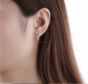 Ensemble de boucles d'oreilles en or massif 10 carats avec diamants de laboratoire sur mesure, design de luxe, bijoux tendance pour femmes, à porter au quotidien, pour mariage, fête, cadeau - Product Image 6