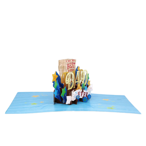 Tarjeta de Felicitación 3D Pop-Up Personalizada para el Día del Padre, Impresa Digitalmente, Hecha a Mano, Temática del Día del Papá, Papel Vietnamita, Regalo - Product Image 3