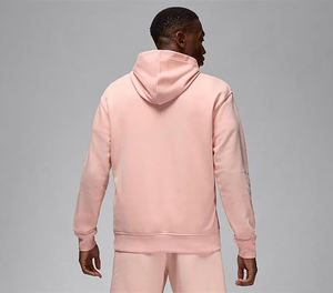 Men's Pink Hooded Sweatshirt Regular Fit Knitted Casual Autumn Wear With Pocket Design Solid Color Fleece Material - Product Image 2